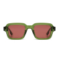 Preview: Komono  Sonnenbrille Lionel Fernt, Gestell transparent grün, Linsenfarbe dunkelviolett,,frontt, Gestell transparent, Gläser hellblau bis gelb getönte Gläser, Frontansicht